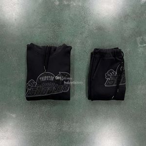 2024 UK Trapstar Shooters Hoodie Tracksuit Blackout Edition-Black/Black High Quality Embroidered Top Jogging EU Size XS-XL Fashion66