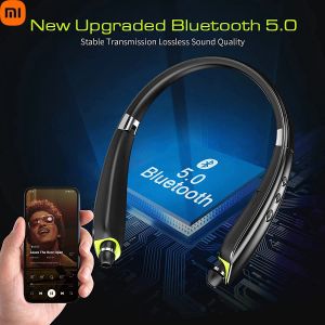 Hörlurar Xiaomi Bluetooth -headset Trådlöst infällbara hörlurar Fällbara öronsnäckor Buller Avbrytande Hifi Stereo Sound med bärfodral