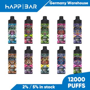 Wholesale Happ Bar 12000 Puffs E Cigarette Disposable Vape Pen Adjustable Airflow Good Flavored Vape Pod 2% 5% Nic Mesh Coil 12k Puffs Bar