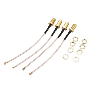 Pacote de colheres de 4 RF U.FL (IPEX/IPX) Mini PCI para RP-SMA Antena pigtail fêmea Wi-Fi Coaxial RG-178 Cabo de baixa perda (4 polegadas (10 cm))