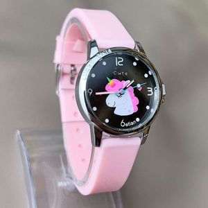 Tiktok Primary School Silicone Children's Day Gift New Unicorn Quartz Watch