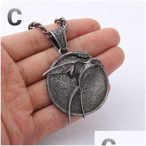 Pendant Necklaces New Arrival The Wizard Wolf Head Necklace For 3 Geralt With A Wild Hunt Figure Tv Drop Delivery Jewelry Pendants Dhi1O