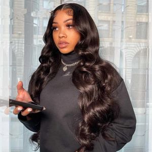 Brazilian 250 Density Body Wave 13x4 Hd Lace Front Wig 30 Inch Loose Wave 360 Lace Frontal Wig Simulation Human Hair Wigs Pre Plucked raw virgin