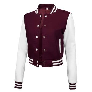 Decrum Cropped Varsity Jacket Damen – Letterman Crop Bomberjacken im Baseball-Stil für Damen der Highschool