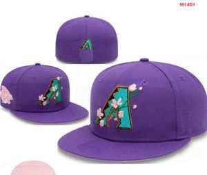Męskie diamenty baseballowe Diamondbacki Zamocowane rozmiar Hats La Snapback Hats World Serie
