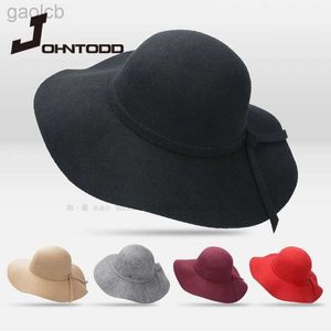 Wide Brim Hats Bucket Hats New Fedora Hat Womens Top Hat Womens Classic Fluffy Wide Brim Wool Felt Bowling Hat Warm Womens Fedora Hat Bucket Hat 24323