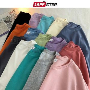 Lappster Men 15 Colors Solid Japanes Streetwear Hoodies 2023 Mens 대형 화려한 화려한 Harajuku Sweatshirts Man Korean Hoodie 5xl 240315