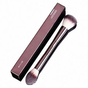 Einzel Make-up Pinsel Make-up Doppelkopf lose Puderpinsel hochwertige Faser Aluminiumrohr Schönheit Make-up Werkzeug Pinsel b6bF #