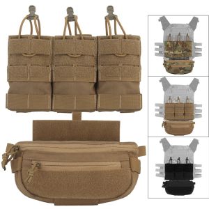 Väskor Tactical Vest Drop Pouch Fanny Bag, 5.56 Triple Magazine Pouch, Plate Carrier Front Flap Molle Pouches Chest Pack Accessory Bag