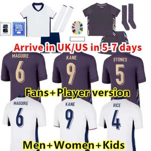 2024 Euro Cup Englands Bellingham Soccer Jerseys Drużyna narodowa 2024 2025 Toone Football Shirt White Bright Kane Sterling Rashford Sancho Grealish Men Kit 54UY