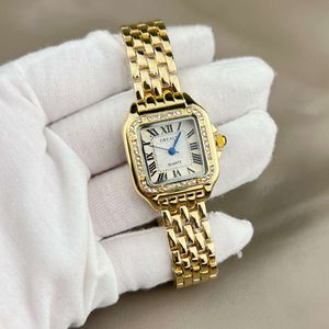 Light Luxury Square Quartz Diamond Inlay, Classic Tank Stainless Steel with Waterproof Women's Watch