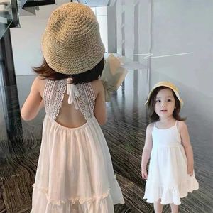 Mädchenkleider Freizeit Sommer Kinderkleidung Kinderkleidung Mode Kleiderbügel Weiß Anhänger Mädchenkleid Prinzessin Kleid Mädchenkleid 24323
