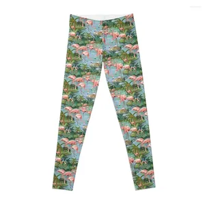 Активные брюки Flamingo Lagoon в винтажном стиле, леггинсы с краской по номеру, тренировочные женские леггинсы, женские леггинсы