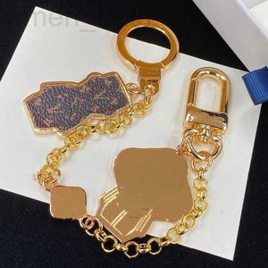 Nyckelringar Designer Designer Golden Bear Stamp Leather Chain Wedding Par Party Gift X9X1