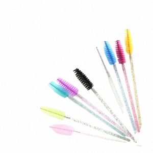 ogeyero New Disposable 5/50Pcs Crystal Eyel Makeup Brush Diamd Handle Mascara Wands Eyel Extensi Makeup tool Nice 66xk#