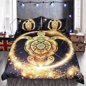 Sängkläder sätter Gold Set Luxury Däcke -täckning med örngott vinterbäddar västra sängen för king size bedlinens 3 st