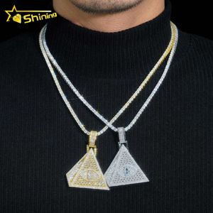 Pingente de moissanite personalizado Sier Hip Hop Iced Out Design Colar de joias finas para homens