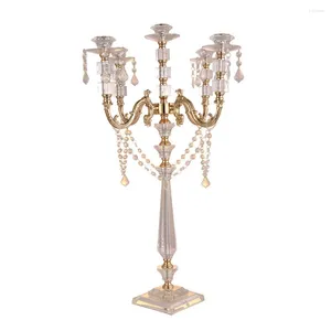 Dekorativa plattor Bröllopsdekoration Centerpieces Gold Crystal Candelabra