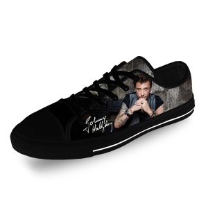 Buty Johnny Hallyday Rock Star Lightweight Cloth 3d Print Funny Fashion Low Top Canvas Buty Mężczyźni Kobiety swobodny oddychanie trampki