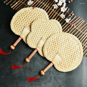 Decorative Figurines Chinese Style Hand-Woven Large Bushel Fan Wraparound Hand-Cranked Mosquito Repellent Old-Fashioned Summer Log Color