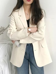 Office Lady Blazer for Women Eleganckie stylowe klasyczne koreańskie styl damskie płaszcze płaszcze Sprężyna swobodna kurtka ubrania 240321