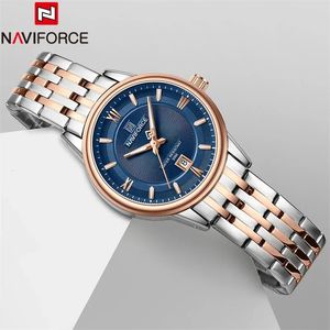 Naviforce Top Luxury Brand Women Watch Quartz Lady Wlistwatchエレガントなステンレススチールブレスレット女性ガールファッションクロック8040 240322