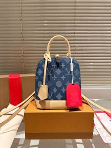 4732 Blue Denim BB Shell Bag äkta läderdesignväskor Multifunktionellt bagage som kan transporteras på båda axlarna Crossbody Package Clutch Handbag