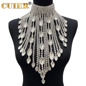 Naszyjniki cuier 40 cm długość SS28 Crinestones łańcuch łańcuchowy oszałamiający kryształowy naszyjnik dla kobiet Choker biżuteria szklana