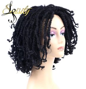 Synthetische Dreadlocks-Haarperücke, mittlerer Teil für afrikanische Frauen, schwarz, braun, Bug Ombre Crochet Soul Locs Braids Perücken LS368450486