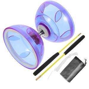 Diabolo Yoyo Giocattolo cinese per bambini Set di cuscinetti Giocattoli di plastica Bastoni Tripla giocoleria Palla fitness professionale Yo Spinning 240315