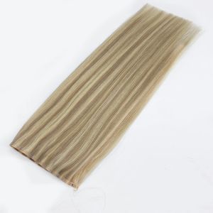 Weft Kayla No Clips Invisible Wire Hair Extension Long Short Straight Hairpiece Blonde 100% Human Hair