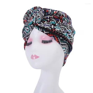 Roupas étnicas Bohemian Mulheres Turbante Moda Muçulmana Hijabs África Turquia Cabeça Wraps Chapéus 2024 Inverno Feminino Caps