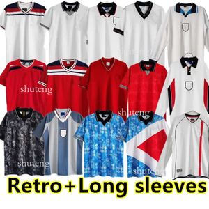 Maglia da calcio Inghilterra Rero 2001 02 03 1994 95 1996 Shearer Beckham 1998 Gerrard Scholes Owen 08 10 Heskey 82 84 87 1990 Gascoigne Vinage Classic Fooball 29