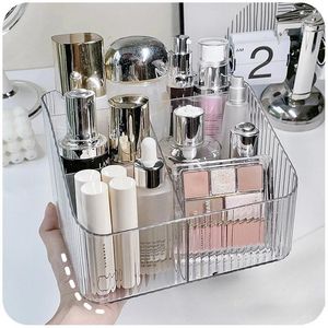 Caixas de armazenamento Organizador de pincel de maquiagem elegante e caixa de cosméticos batons skincare na mesa ou cômoda