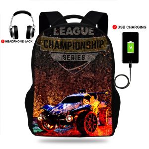 BASS USB Charge Student Zackpacks Fashion Laptop Backpack Rocket League Print School Borse Teenagers Bags Bags