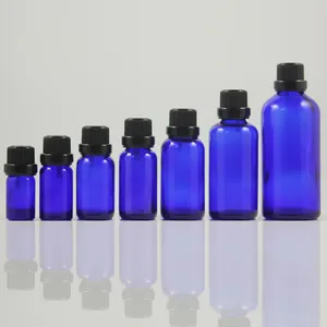 Förvaringsflaskor 5 ml glas liten kosmetisk behållare med lock blå förpackning på propplocken