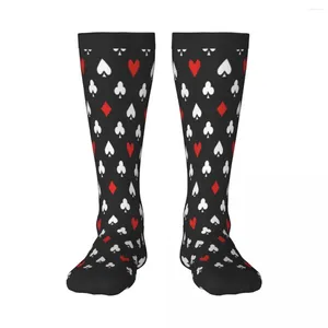 Herrstrumpor unisex Autumn Winter Card Suits Poker Long Business Casual Harajuku Streetwear Sports Sox