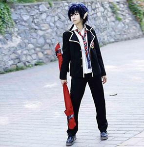 2015 Abito Fantasia Costumi sexy Sexo Blu Esorcista Rin Okumura Cos Anime Cosplay Bianco e nero Costume più economico Imposta diverso 9923875