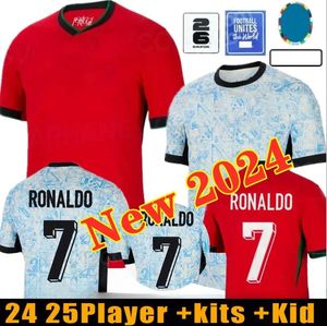 2024ユーロカップポルトガルサッカージャージJoao Felix Pepe Bermardo B.Fernandes Camisa de Futebol J.MoutinhoフットボールシャツMen Kid Kit Women Ronaldo Portuguese