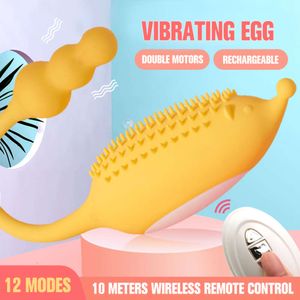 Ovos/balas 12 modos de controle remoto sem fio vibratório ovo motores duplos vagina vibrador anal estimulador de orgasmo brinquedos sexuais adultos para mulheres