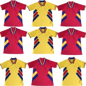 1994 Romênia Seleção Nacional Mens Futebol Jerseys RADUCIOIU HAGI ROMÊNIA POPescu Home Amarelo Fora Vermelho Retro Camisa de Futebol