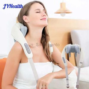 Massera nackkudde JyHealth Shiatsu Neck axelmassager uppvärmning Muskel Knådning Shawl Cervical Electric All Body Massage Pillow Masajeador Tools 240323