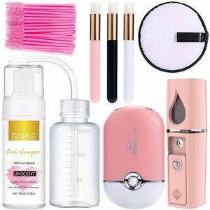 Goiple Eye Les Extensi Tools Kit Eyel Shampoo e Fan Cleaning Mascara Brushes Nano Mister W Bottle Makeup Remover H7Zh #