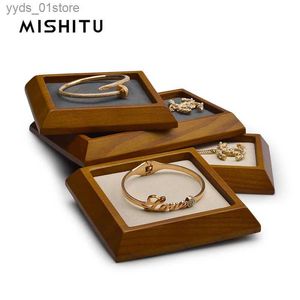 Smyckeslådor Mishitu avancerad trälåda Ringörhängen Halsband Tray Smycken Display Tray Smycken Arrangör Vintage Storage L240323