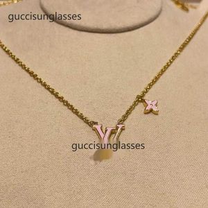 Pendant Necklaces Never Fading 18K Gold Plated Luxury Brand Designer Pendants Necklaces Stainless Steel Letter Choker Pendant Necklace Beads Chain Jewelry NO box