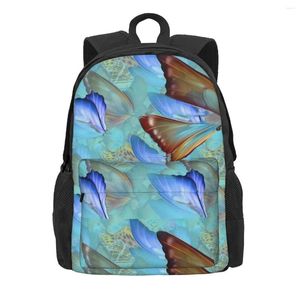 Ryggsäck rörande fjäril abstrakt konst kawaii ryggsäckar ungdom sport stora skolväskor designer ryggsäck