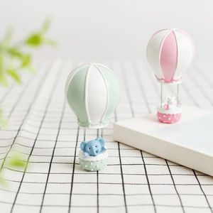 Resin Mini Cute Air Balloon Rabbit And Elephant Statue Decoration Sculpture Home Office Desk Ornament Toy Gift 240323