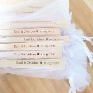 24st personlig graverad tyg bröllop gynnar gåvor party souvenir anpassad dekorativ tyg fällbar fläkt
