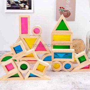 Sortieren, verschachteln, stapeln, Spielzeug, Regenbogen, gestapelte Bausteine, farbenfrohes Lernen und Bildung, Montessori-Holzspielzeugsets für Kinder, 24323