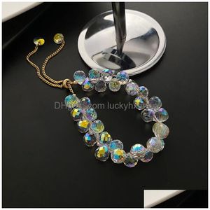 Chain Carlidana Artificial Austria Crystal Bracelet Fashion Shiny Stone Beads Elasticity Rope Strand Bracelets For Women Jewelry Drop Dhpvu